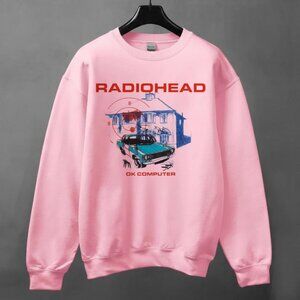 Vintage Style Radiohead OK Computer Album 1997 Sweatshirt, Radiohead Shirt Pink